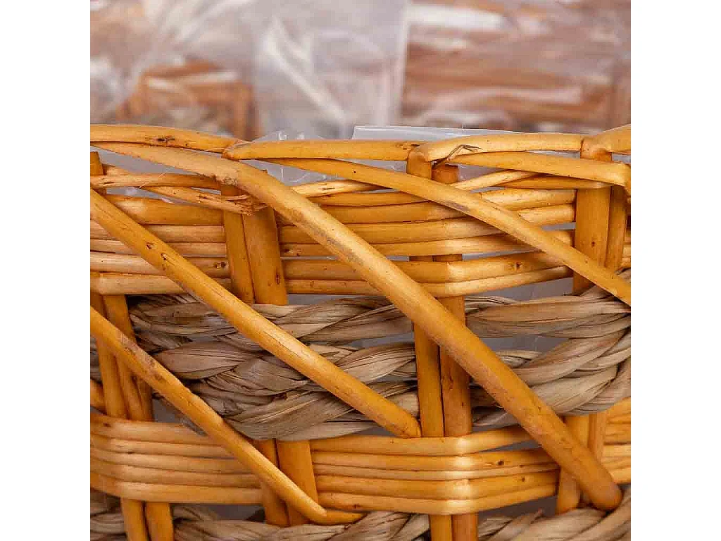 Cesto rotondo in vimini marrone 23x23x15h cm