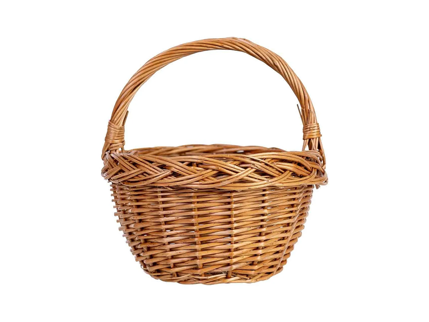 Cesta de mimbre marrón 24x19x11h/21hh
