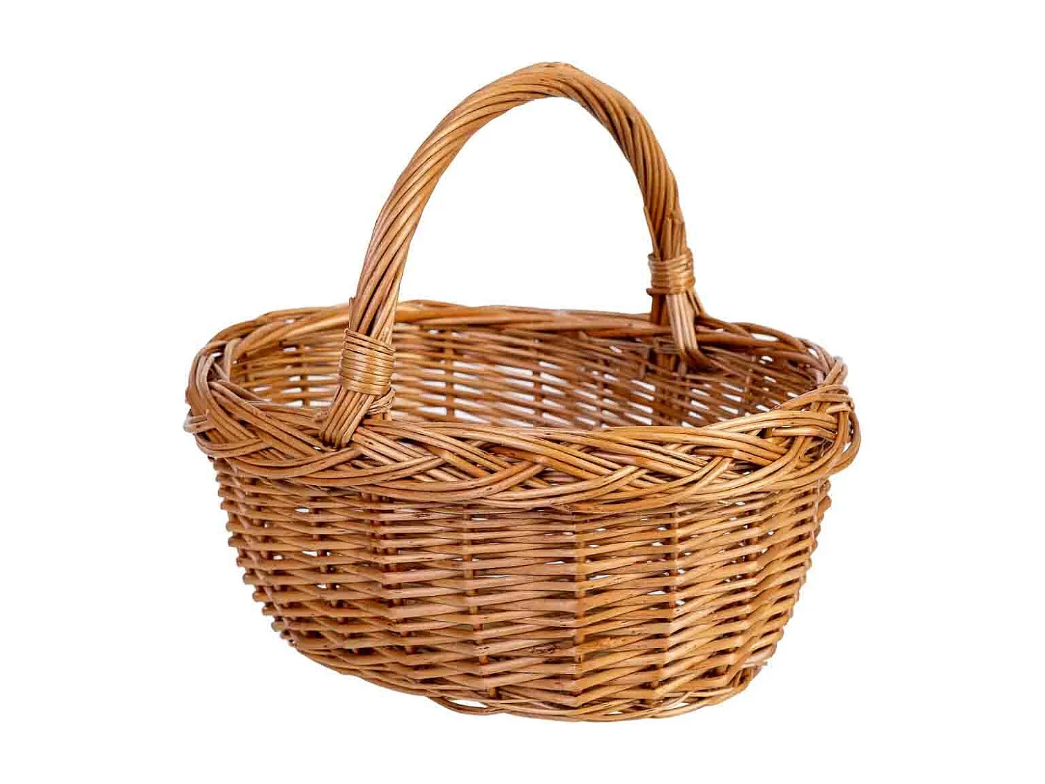 Cesto em vime castanho 24x19x11h/21hh