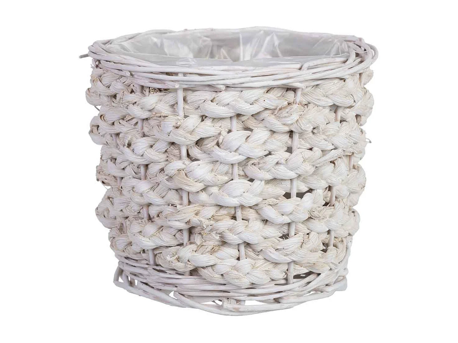 Panier rond en osier bleu 19x19x16h cm