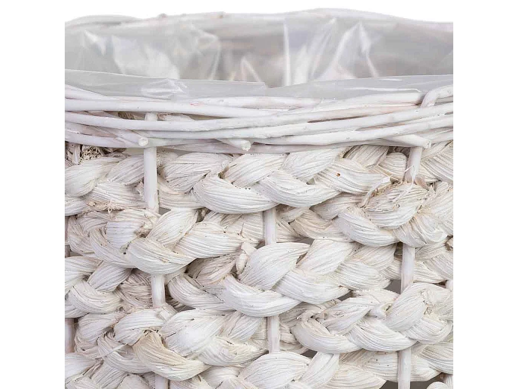 Panier rond en osier bleu 19x19x16h cm