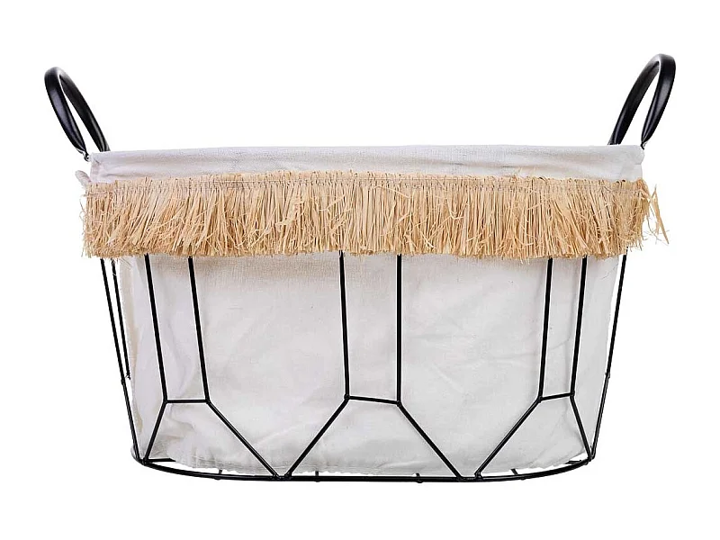 Metal and fabric storage basket