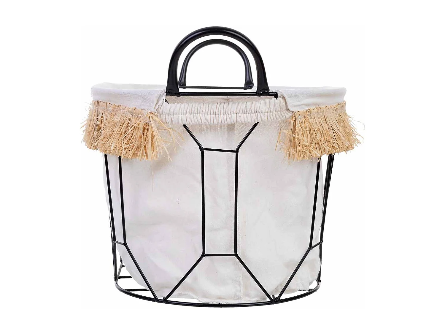 Panier de rangement en métal et tissu 40x28x22/29