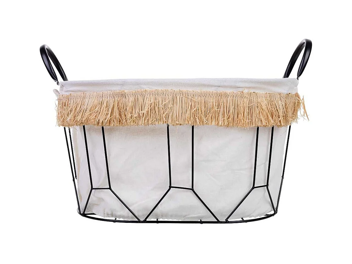 Metal and fabric storage basket