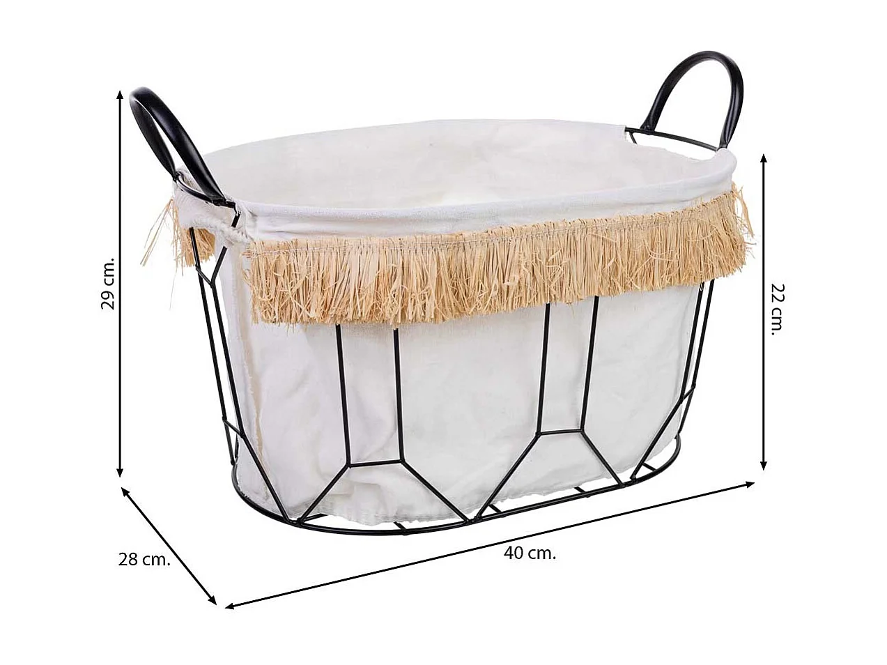 Metal and fabric storage basket