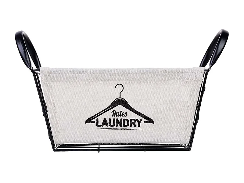 Cesto de almacenamiento de metal y tela 25x13x12/21