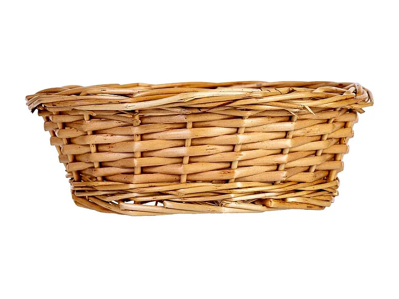 Panier rond en osier marron 21x21x7h cm