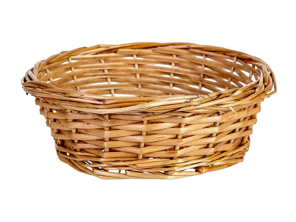 Panier rond en osier marron 21x21x7h cm