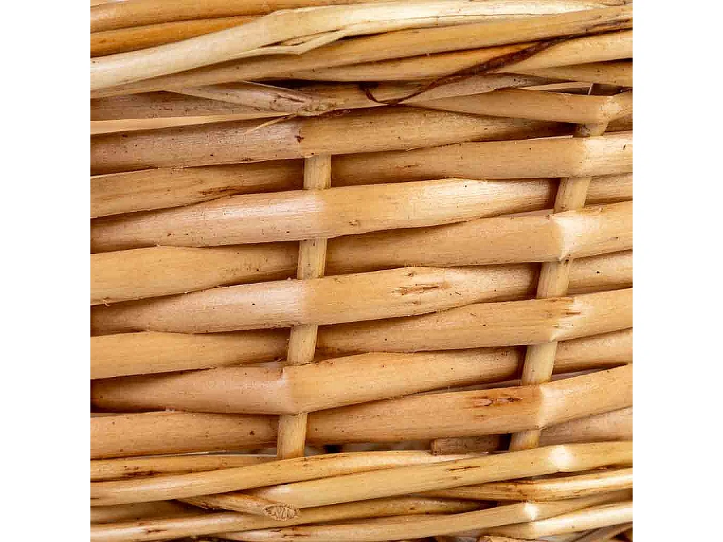 Cesto redondo em vime castanho 21x21x7h cm