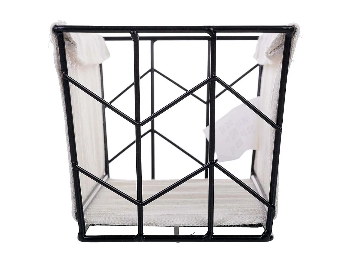 Panier de rangement en métal et tissu 20x11x12