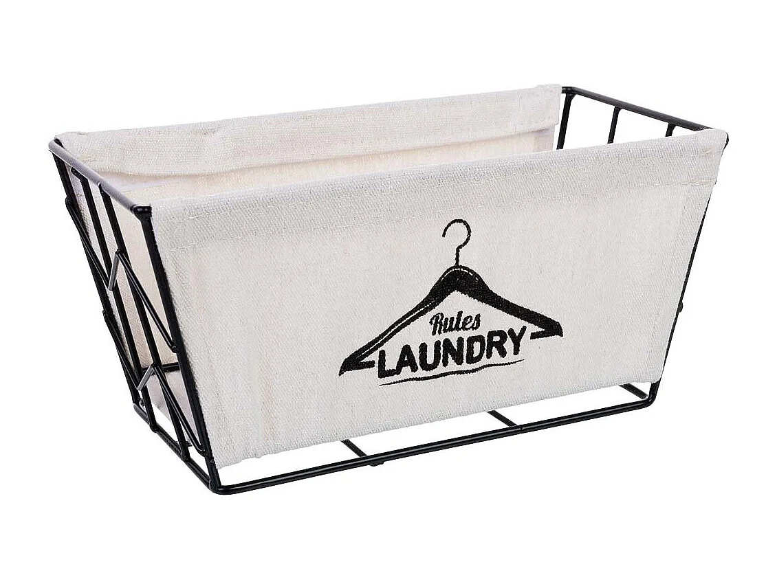 Cesto di stoccaggio in metallo e tessuto 20x11x12