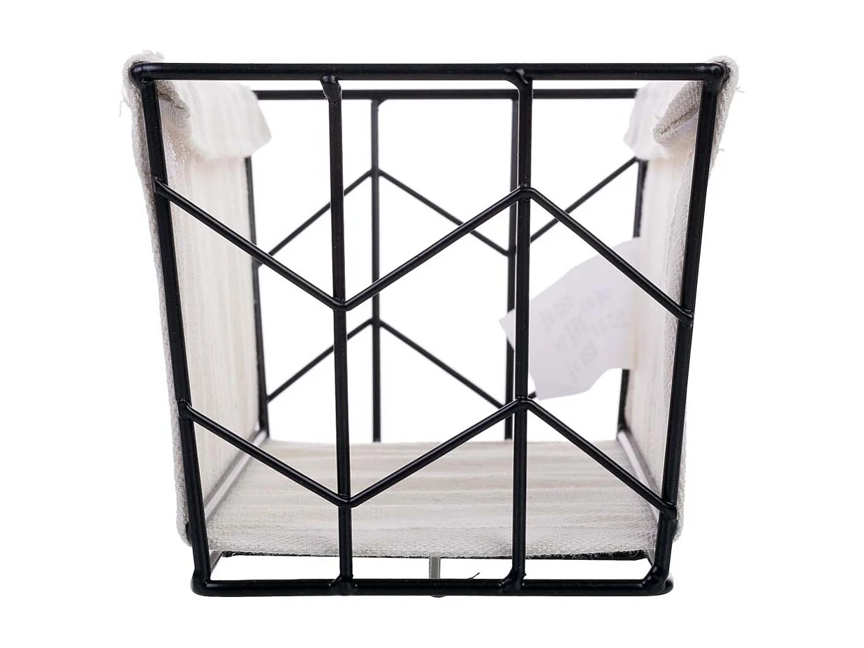 Cesto di stoccaggio in metallo e tessuto 20x11x12