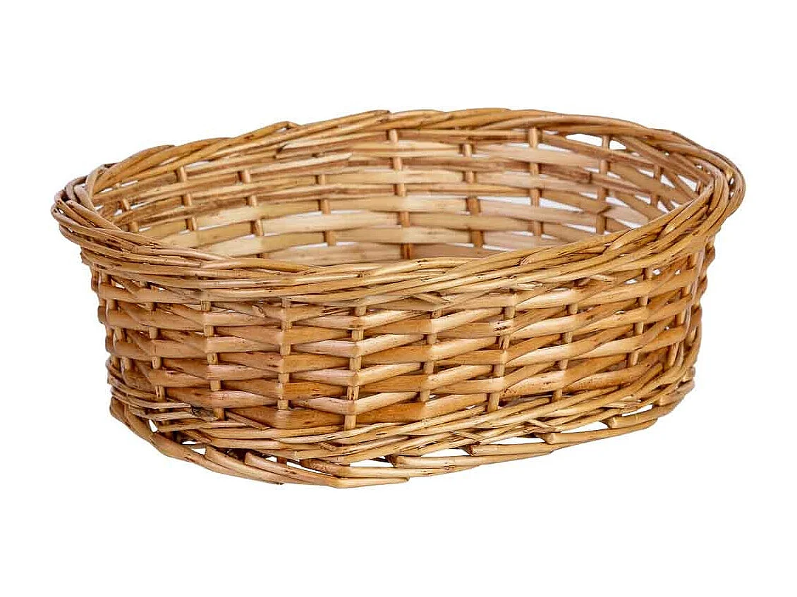 Cesto oval em vime castanho 25x19x8h cm