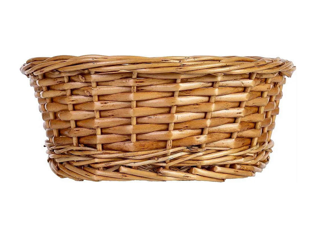 Cesto oval em vime castanho 25x19x8h cm