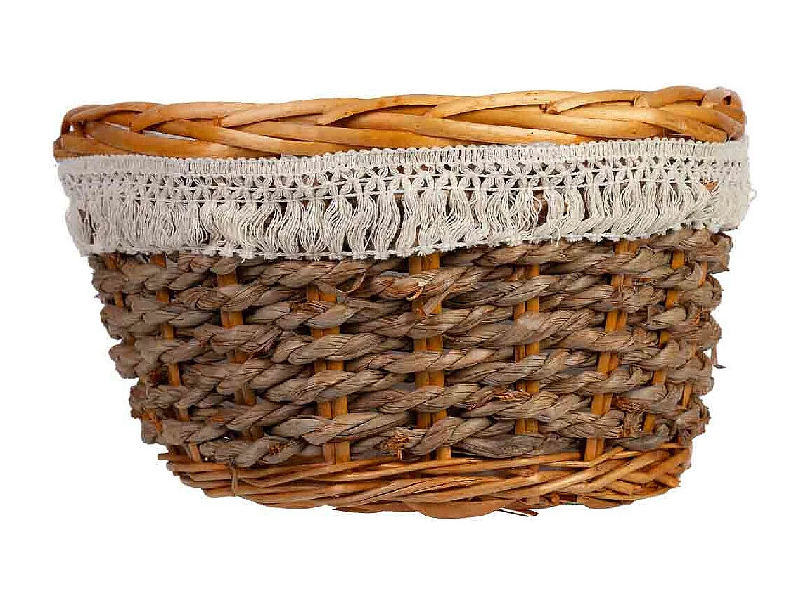 Panier rond en osier marron 25x25x15h cm