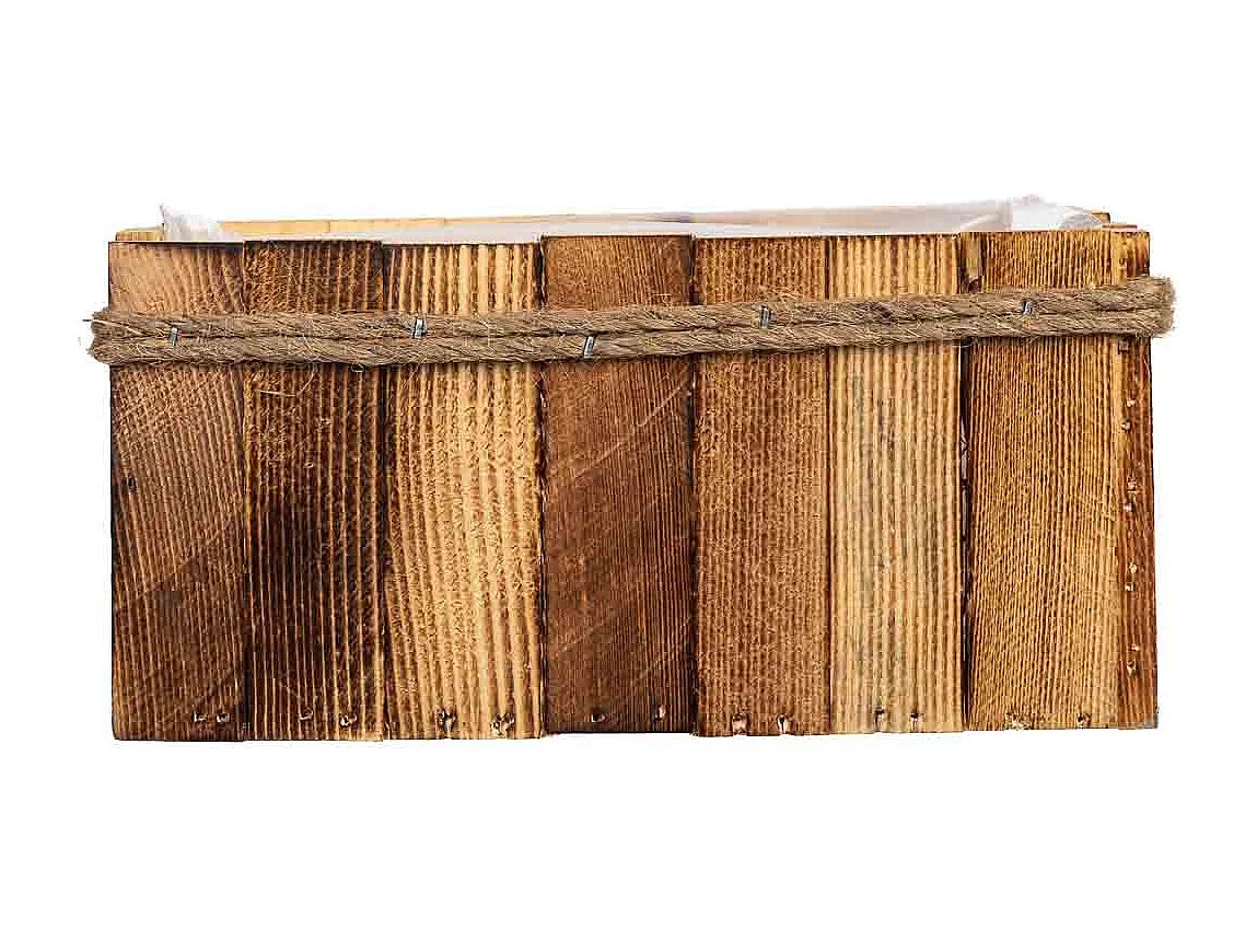 Cesto retangular em madeira 21x15x10h cm