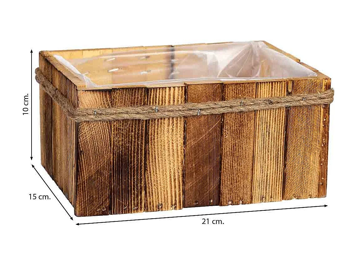 Rechteckiger Holzkorb 21x15x10h cm
