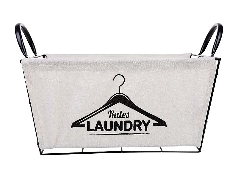 Cesto de armazenamento de metal e tecido 35x23x18/25