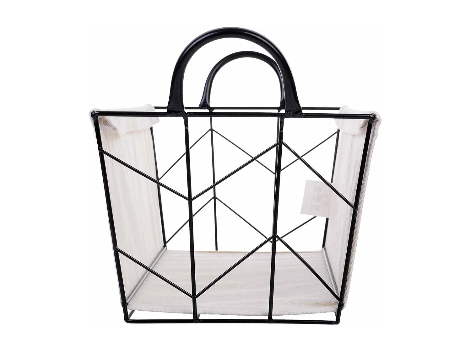 Panier de rangement en métal et tissu 35x23x18/25