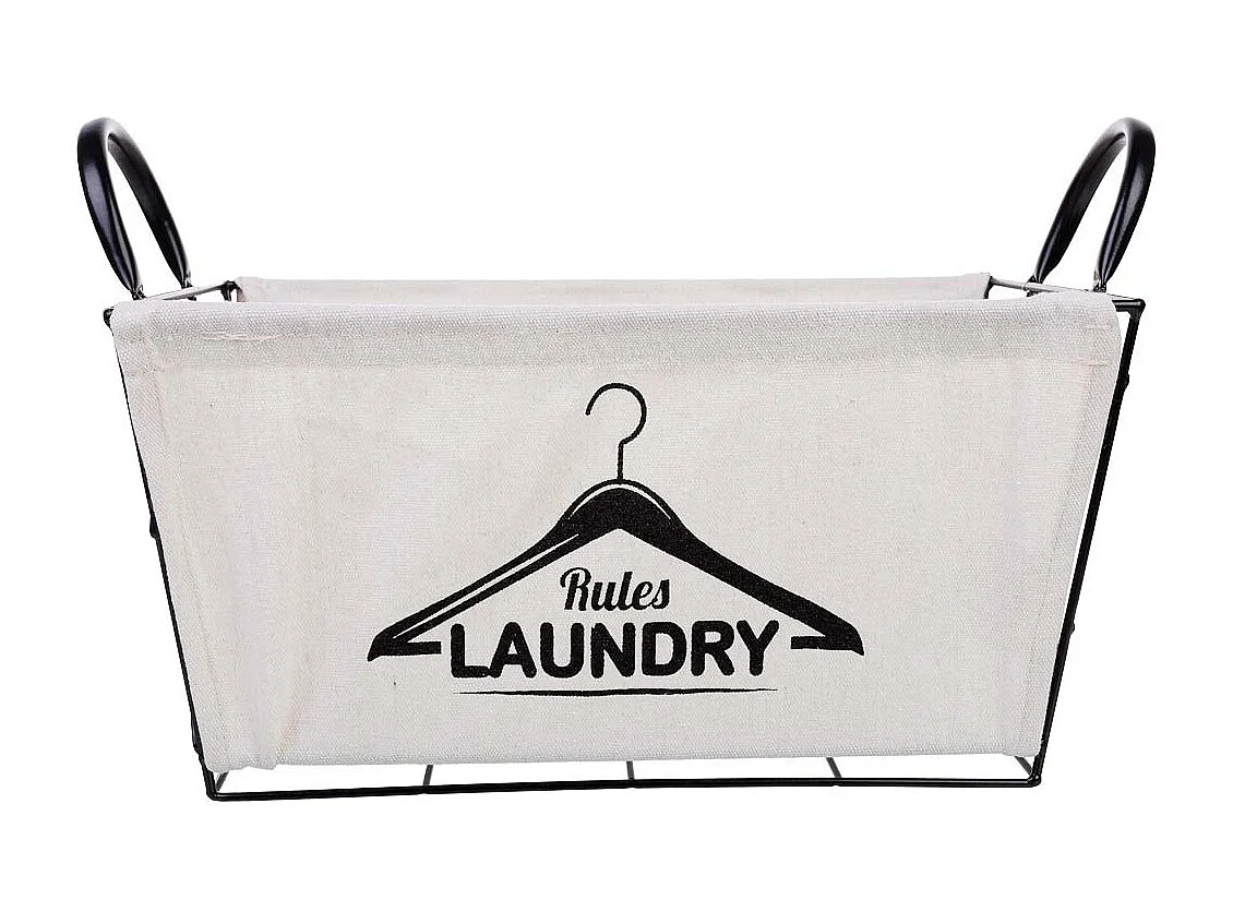 Aufbewahrungskorb aus Metall und Stoff 35x23x18/25