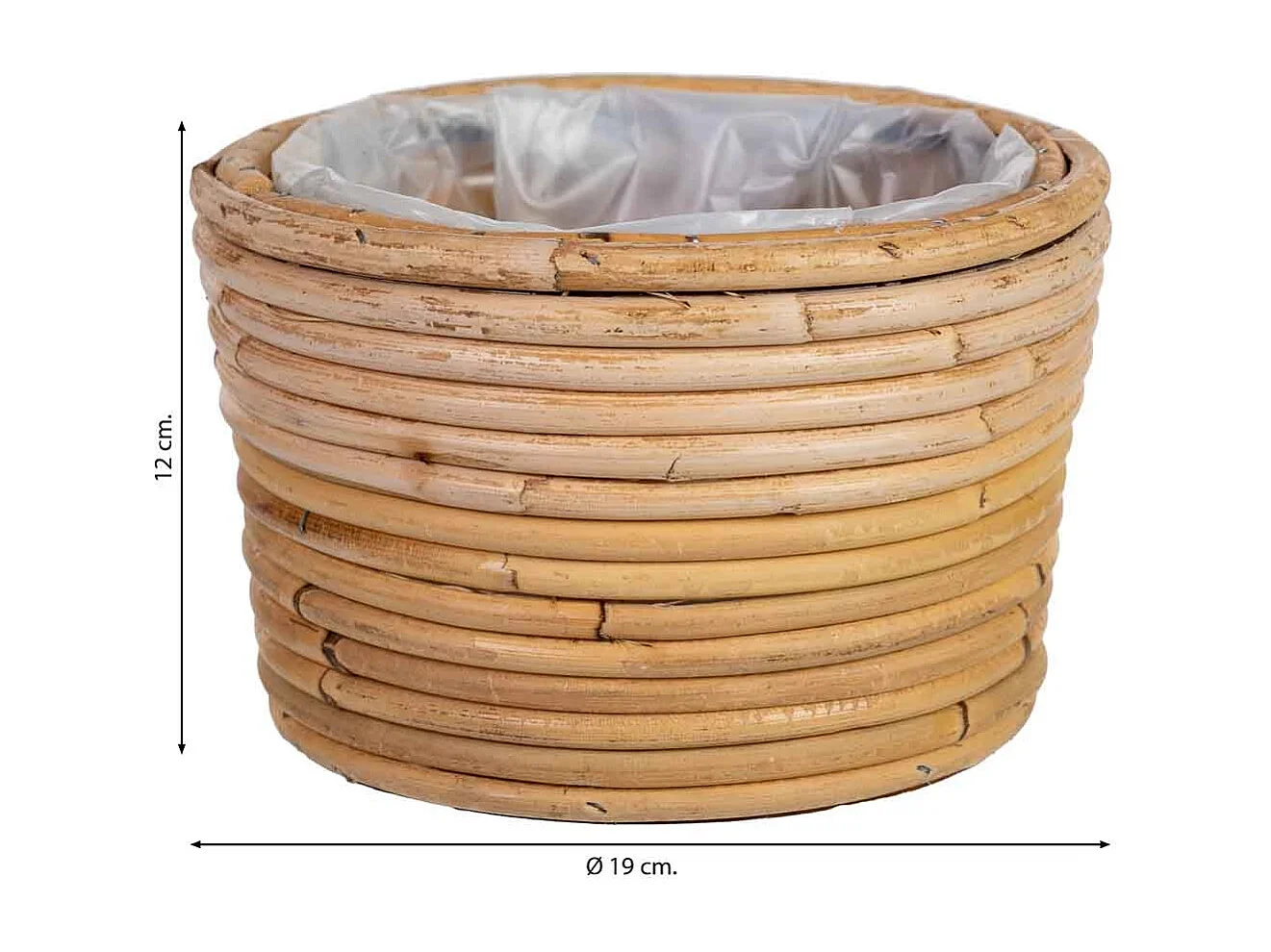 Cesto redondo em bambu 19x19x12h cm