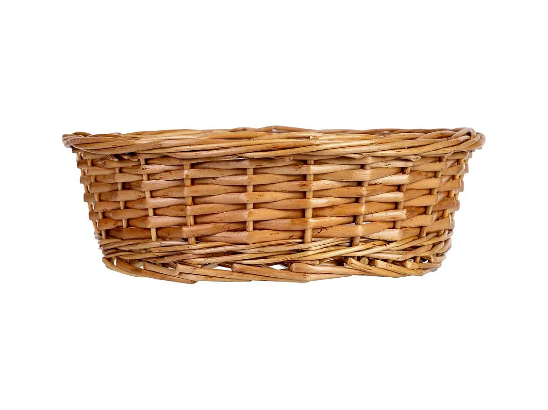 Panier rond en osier marron 29,5x29,5x9h cm