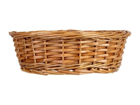 vente unique Panier rond en osier marron 29 5x29 5x9h cm