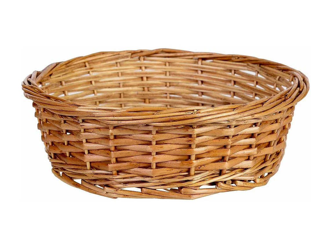 Panier rond en osier marron 29,5x29,5x9h cm