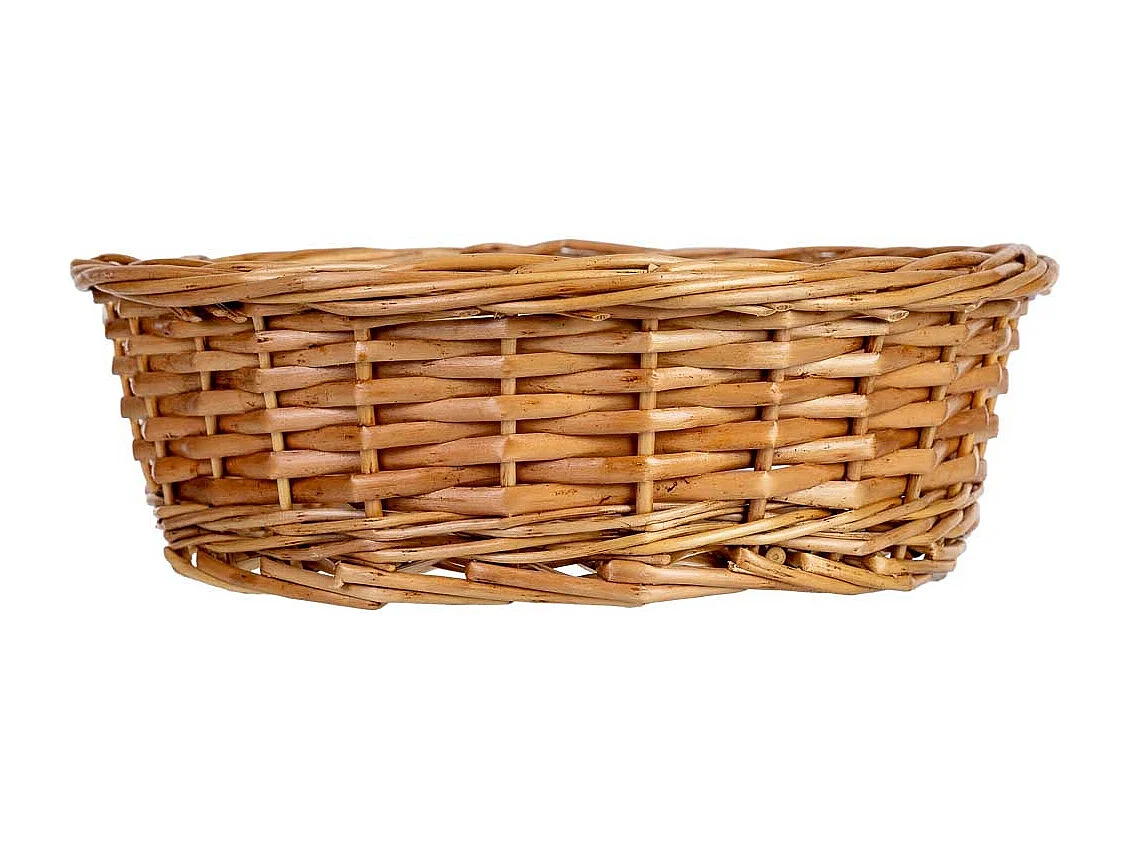 Cesto redondo em vime castanho 29,5x29,5x9h cm