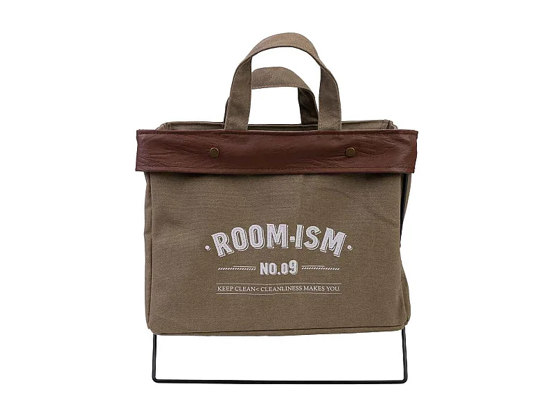 Metal and fabric storage basket, 38x26x36H cm