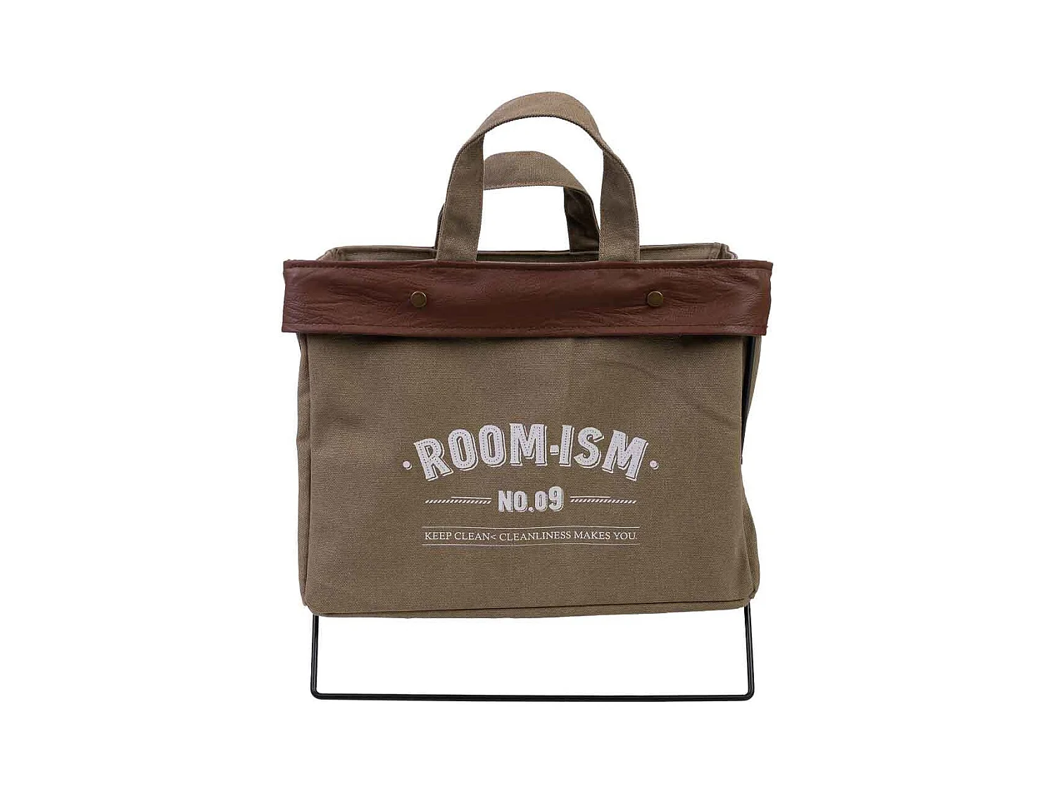 Metal and fabric storage basket, 38x26x36H cm