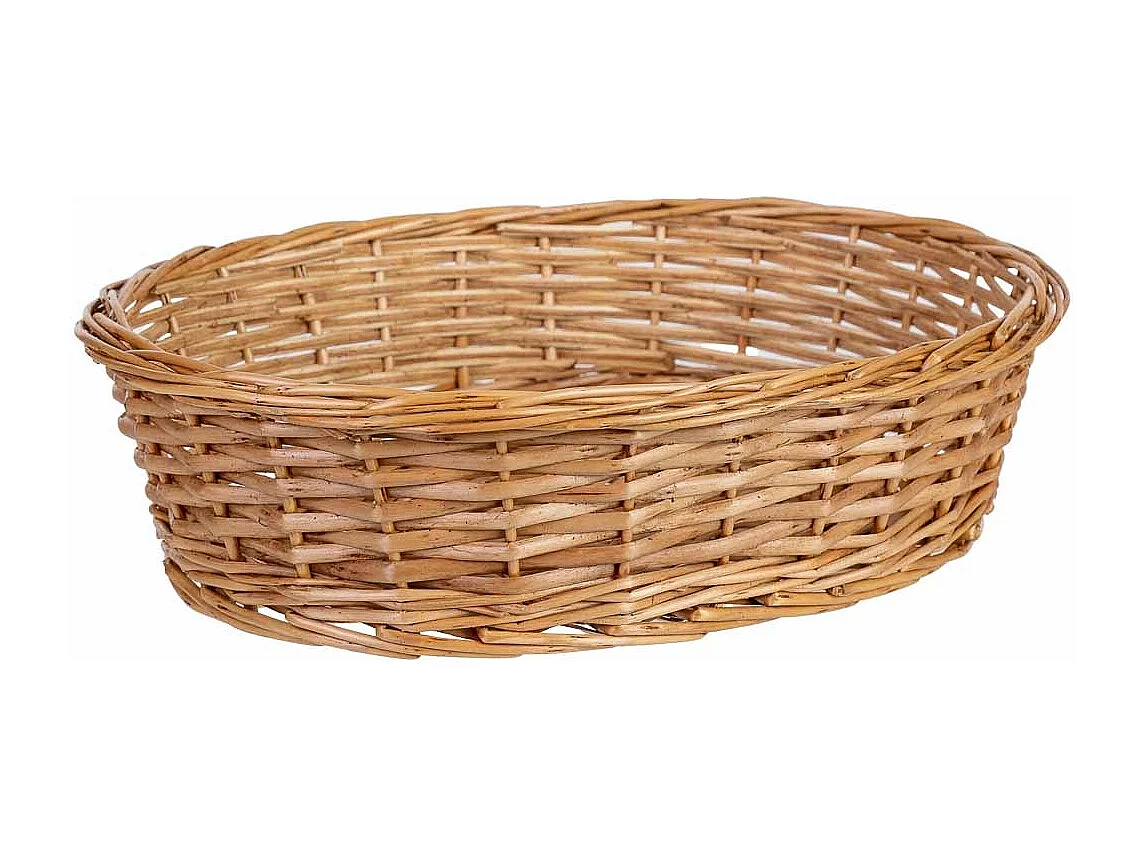 Panier ovale en osier marron 34x28x9,5h cm