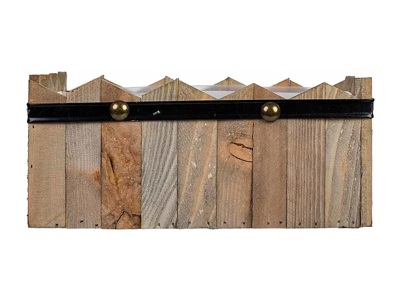 Cesto rectangular de madera azul 27x19x10/11.5h cm