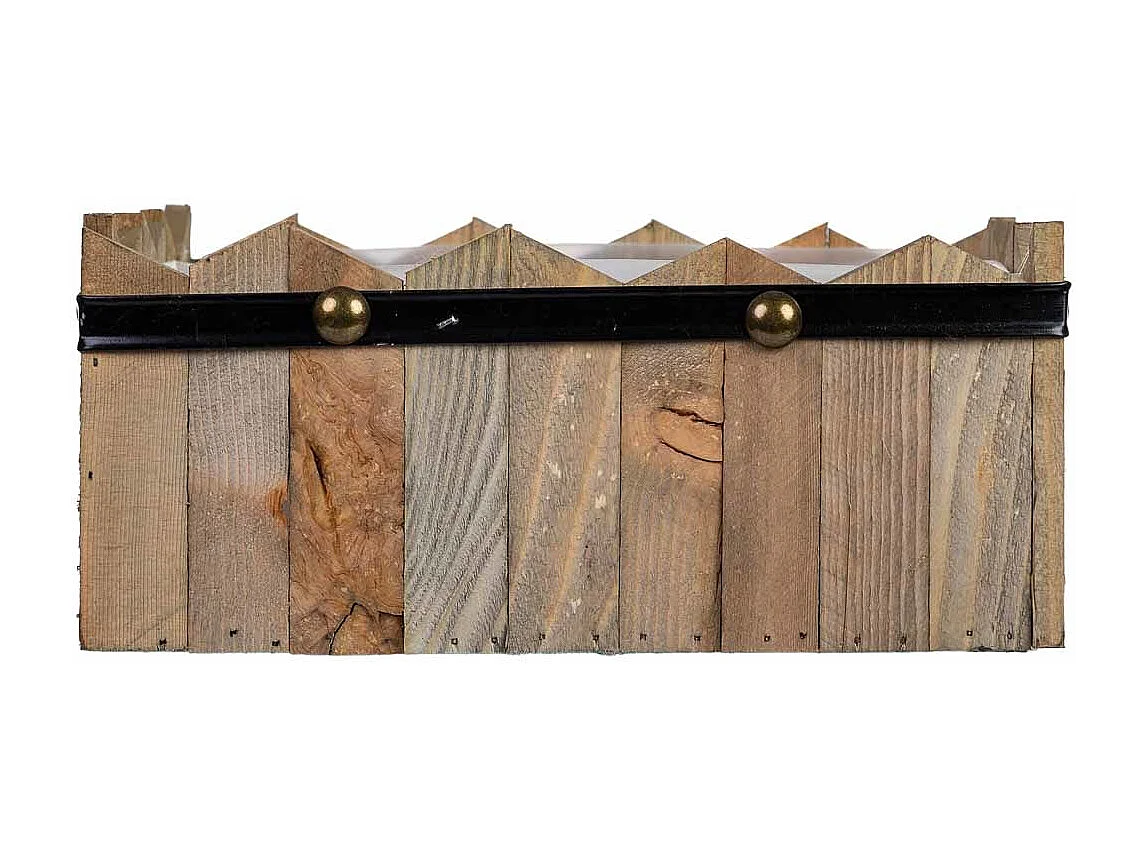 Panier rectangulaire en bois bleu 27x19x10/11,5h cm