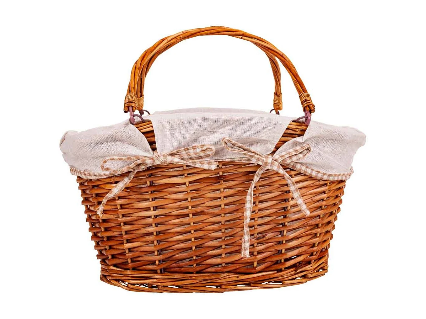 Cesta mimbre forrado 39x24x24/32h cm