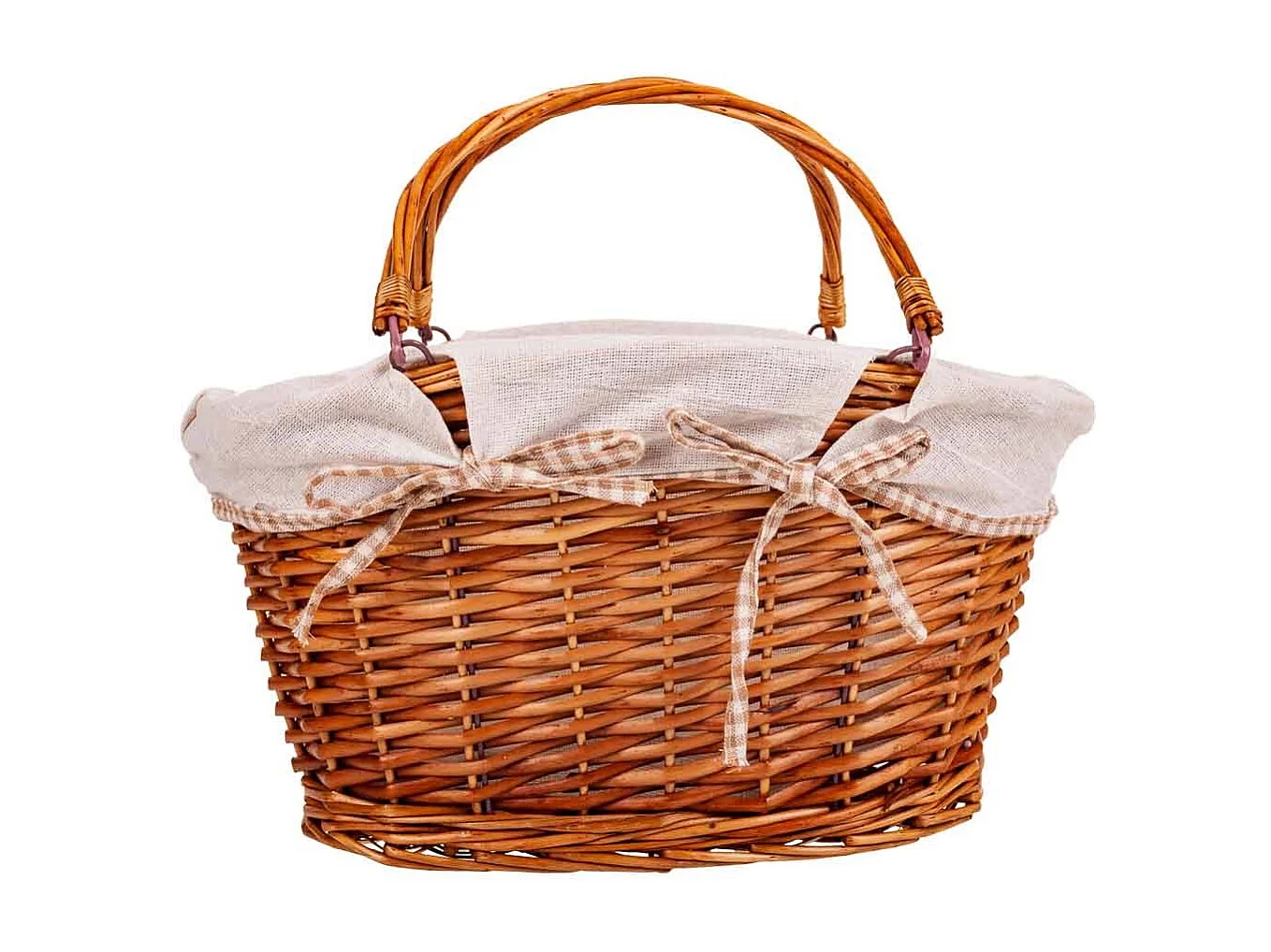 Cesta mimbre forrado 39x24x24/32h cm