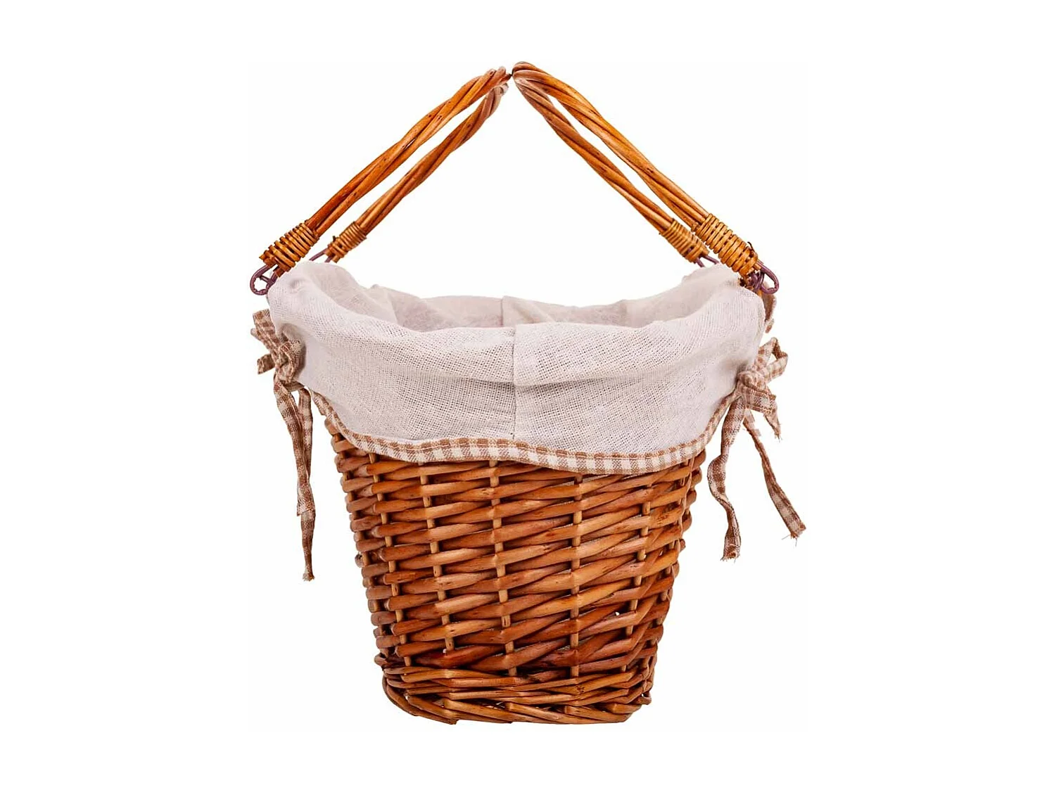 Cesta mimbre forrado 39x24x24/32h cm