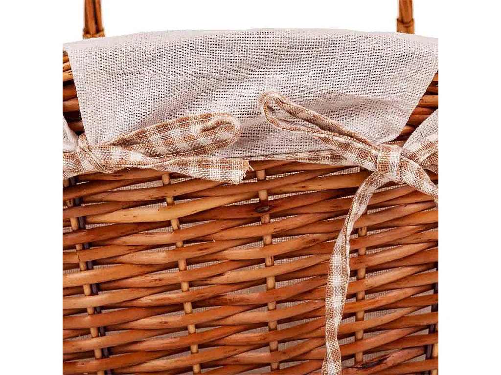 Cesta mimbre forrado 39x24x24/32h cm