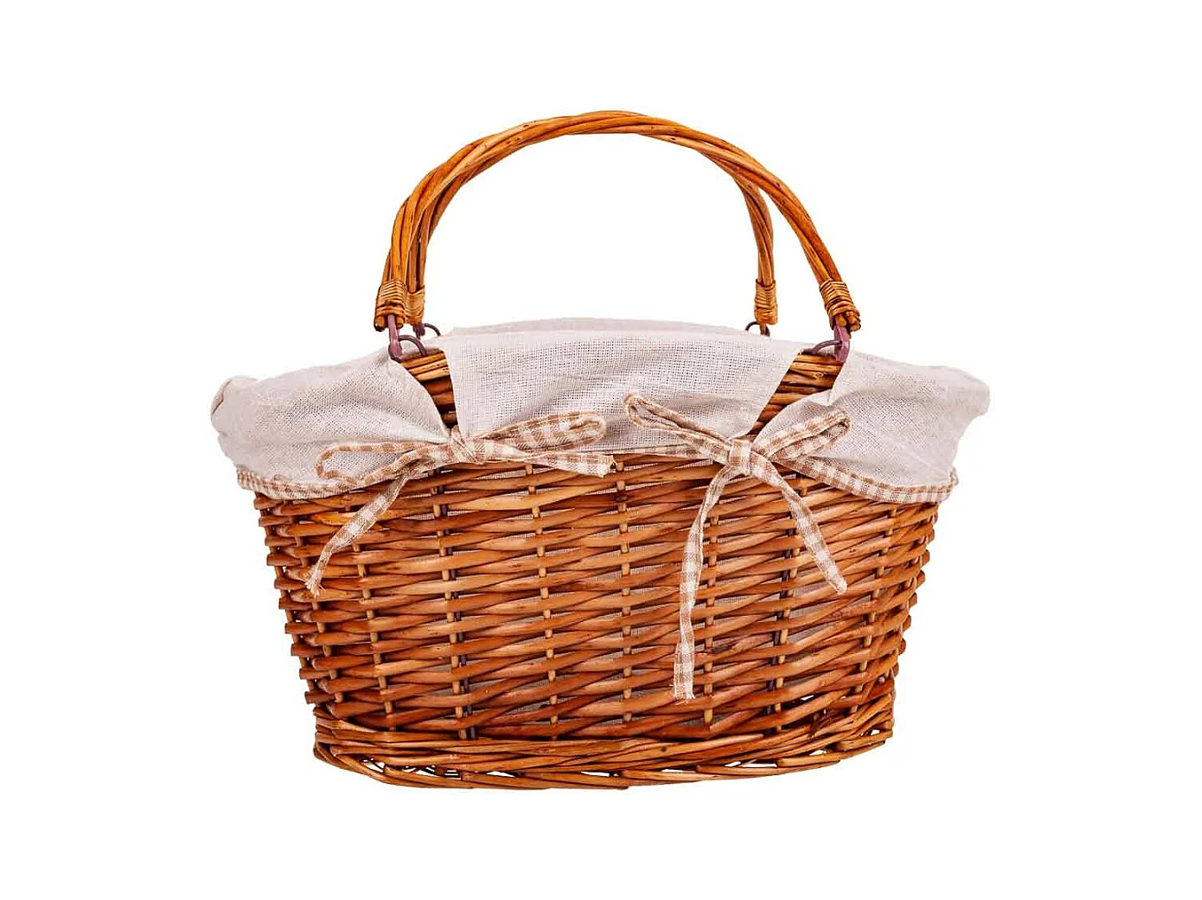 Cesto em vime forrado 39x24x24/32h cm