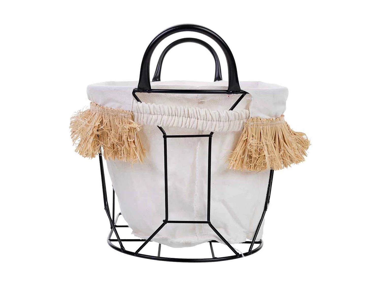 Cesto de armazenamento em metal e tecido 35x23x18/25 cm