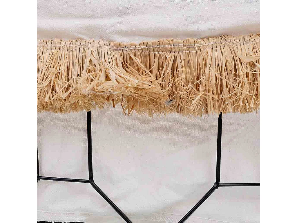 Panier de rangement en métal et tissu 35x23x18/25h cm