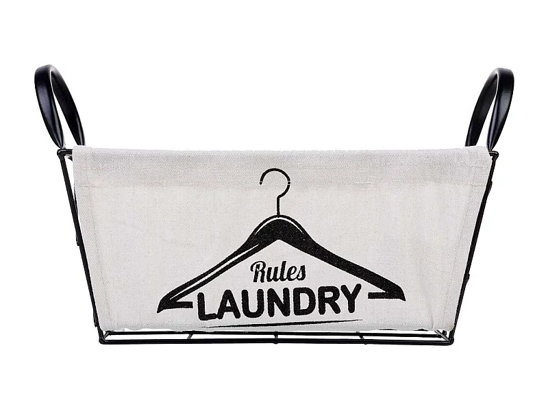 Aufbewahrungskorb aus Metall und Stoff 30x18x14/23