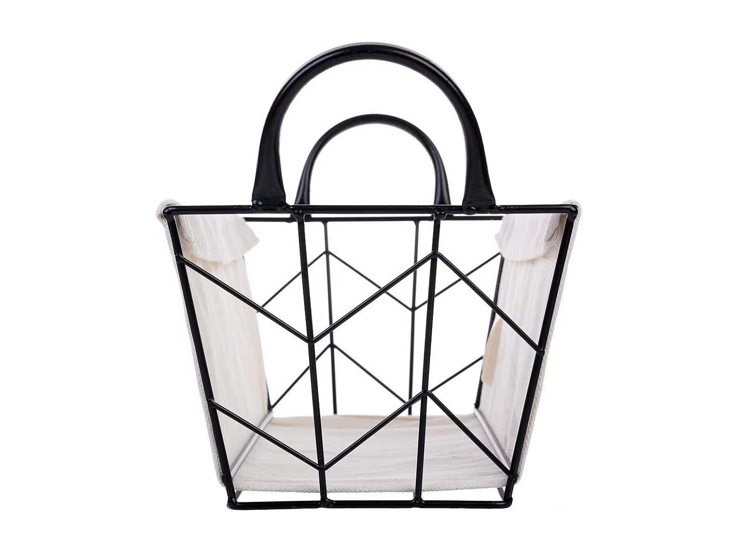Panier de rangement en métal et tissu 30x18x14/23