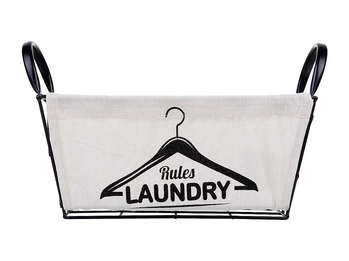 Panier de rangement en métal et tissu 30x18x14/23