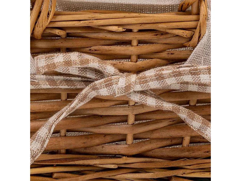 Cesta de pão de vime forrada 20x20x10h cm