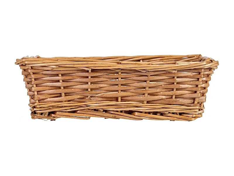 Panier rectangulaire en osier marron 26x18,5x8h cm