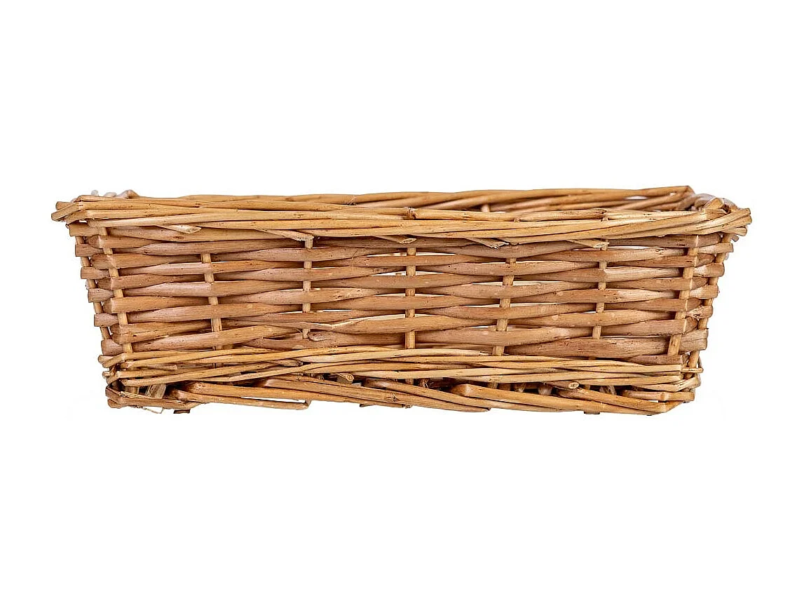 Panier rectangulaire en osier marron 26x18,5x8h cm