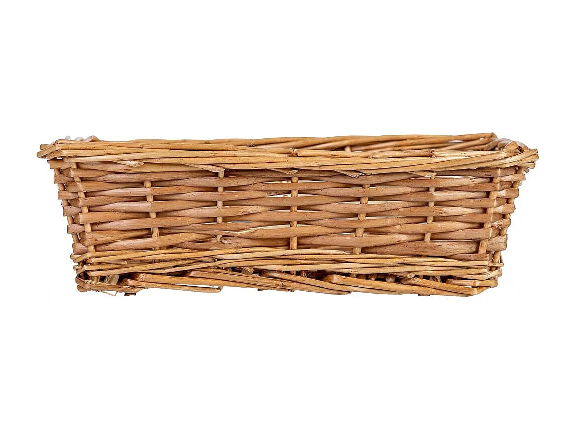 Panier rectangulaire en osier marron 26x18,5x8h cm