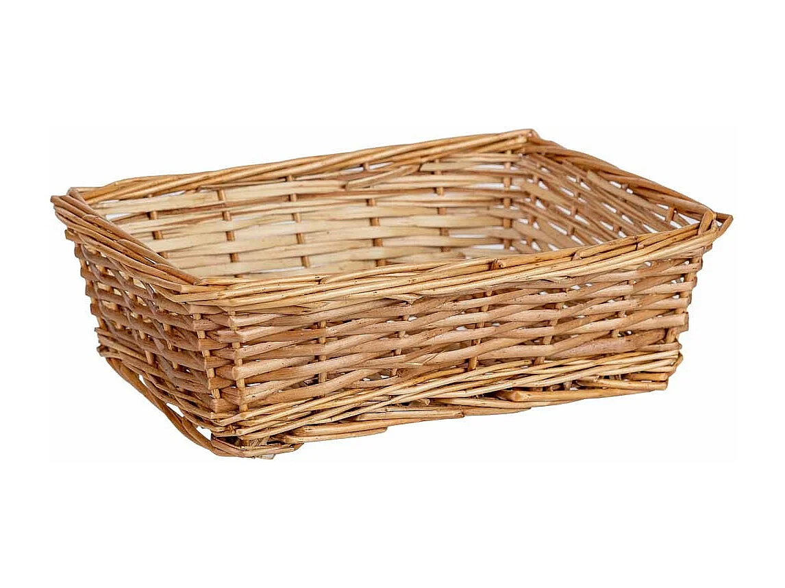Panier rectangulaire en osier marron 26x18,5x8h cm