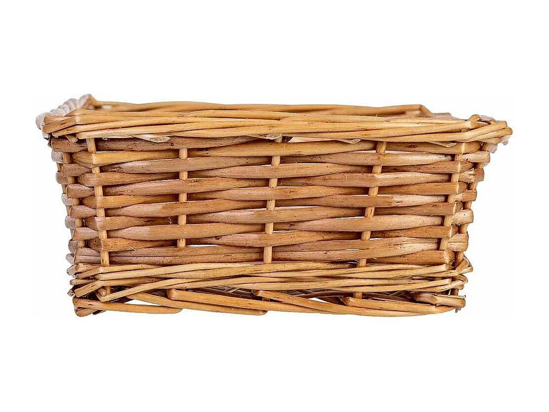 Panier rectangulaire en osier marron 26x18,5x8h cm